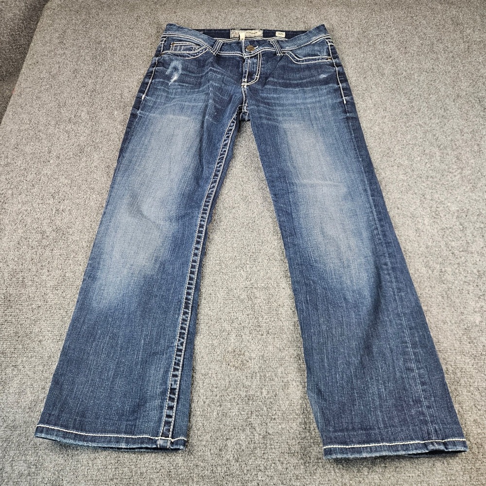 BKE Harper‎ Bootcut Jeans Womens 30S Dark Wash Stretch Denim Blue Stitching